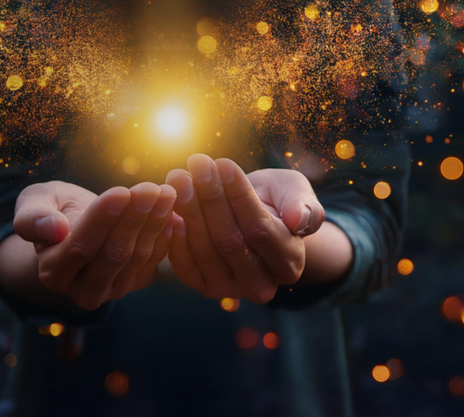 Hands in soft light — steady, present support